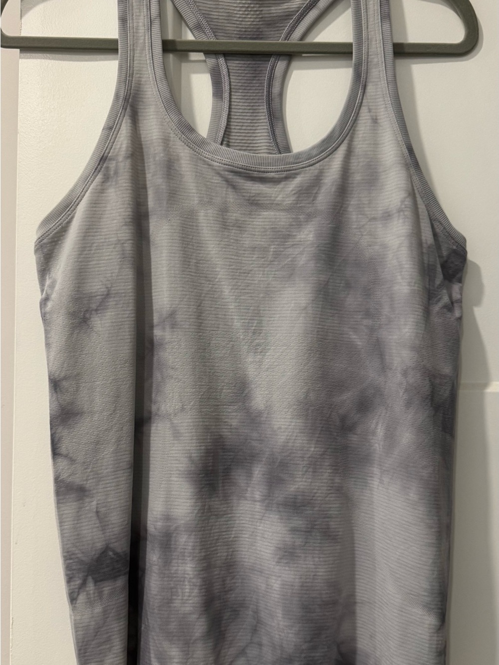 Lululemon Align Tie-Dye Athletic Tank Top in Light Lavender Gray Hip Length